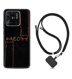 Xiaomi Redmi Note 7 8 9 Pro 10 2022 10 Pro 10S Kılıf Boyun Askılı Silikon Meow 1657