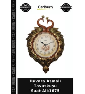 Özel Üretim Dekoratif Salon Ev Aksesuarı Tasarım Duvar Süsü Duvara Asmalı Tavuskuşu Saat Alk1675