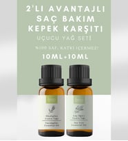 Kepek Karşıtı 2'li Avantajlı Paket Çay Ağacı Ve Okaliptus %100 Saf Aromaterapi Uçucu Yağı 20 Ml