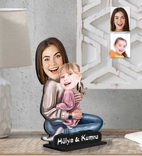 Kişiye Özel 2 Boyutlu Anneler Günü Ahşap Biblo-2