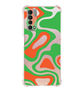 PrintiFy Huawei P Smart 2021 Uyumlu Köşe Korumalı Renkli Desen Tasarımlı Şeffaf Silikon Kılıf
