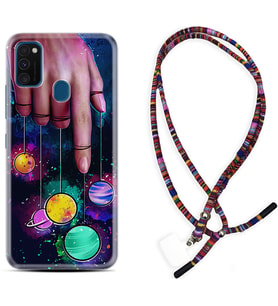 Samsung M21 M22 M23 M30 M31S M32 Kılıf Boyun Asklı Rasta Silikon Finger planet 1740