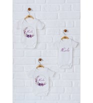 Pia Baby Premium %100 Pamuk İsme Özel Organik Baskılı Üçlü Set Çıtçıtlı Bebek Body Zıbın Modelleri 5069-18 (Ekru)