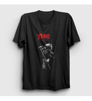 Presmono Unisex Siyah Mic Ronnie James Dio T-Shirt 143340tt
