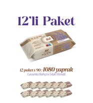 Fibril Yeni Lavanta Kokulu Islak Mendil 12x90 Pk 1080 Yaprak Doğal Esans , Geri Dönüştürülebilir Kumaş