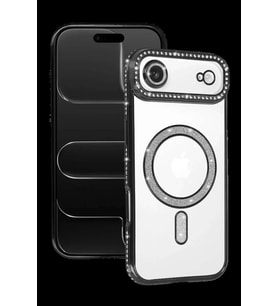 iPhone 17 Air Joke Simli Magneticsafe Kılıf - Siyah