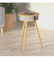 Doppler Barista Ayaklı Sehpa Bluetooth Hoparlör Açık Kahve Ahşap Kablosuz Tel Şarj Özellikli (Kahverengi Açık)