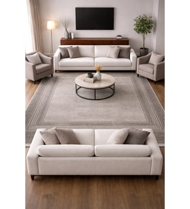 Hoom Rugs Emp Milan ML011 180x260 Modern Tozumaz Halı (Vizon - Siyah)