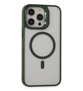Pilelistore   iPhone 15 Pro Max Kılıf Roblox Lens Magsafe Standlı Kapak - Koyu Yeşil