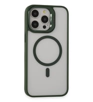 Pilelistore   iPhone 15 Pro Max Kılıf Roblox Lens Magsafe Standlı Kapak - Koyu Yeşil