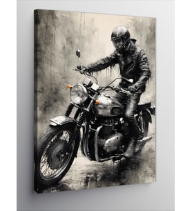 Kanvas Tablo Motosikletli Adam