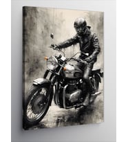 Kanvas Tablo Motosikletli Adam