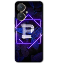 Vivo Y27 Kılıf HD Desen Baskılı Kılıf - Dark Neon Yaprak B Harfi