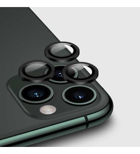 Apple Apple iPhone 11 Pro Kamera Lens Koruyucu HD Kalite Çerçeveli Tempered Glass Cam (Siyah)