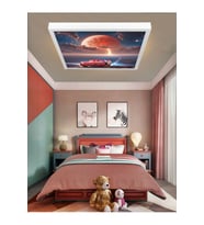 Şimşek Mcqueen Avize, 60x60 Çocuk Odası Avize, 60watt, estetik kare, Yapay Zeka Tasarım Avize, Uzay