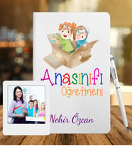 Ana Sınıfı Öğretmenlerine Özel Defter Kalem & Fotoğraflı İnstagram Çerçeve Hediye Seti