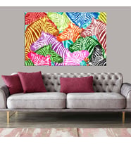 Miyrem Exclusive Serie"  Renkli Zebra Kanvas Tablo