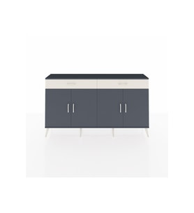 Arges Konsol 4 Raflı 2 Çekmeceli 4 Kapaklı 176x30x99 Antrasit-Antrasit/Aytaşı