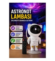 Astronot Şekilli Galaxy Projeksiyon Lambası Nebula Efektli Dekoratif Gece Lambası