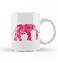 Geometric Animal Pink Elephant Kupa Bardak Porselen