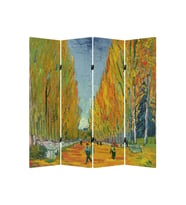 Stellastore Vincent Van Gogh Lalle Des Alyscamps 4 Kanatlı Oda Bölücü Çift Taraflı Kanvas Paravan
