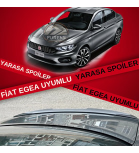 Fiat Egea Bagaj Üstü Slim Yarasa Spoiler Parlak Siyah