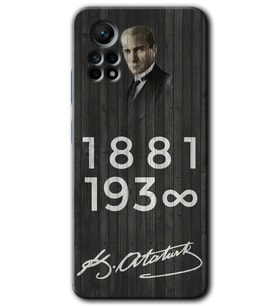 Redmi Note 12 Pro 4G Kılıf HD Desen Baskılı Kılıf - Atatürk Ahşap İmza