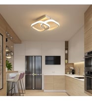 Kare Hol,Antre,Yatak odası,Çocuk Odası İçin Beyaz Kasa Modern Led Avize 32 CM