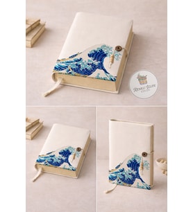 Kitap Kılıfı Kanagawa Büyük Dalga Desenli)