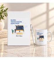 Bilişim Teknolojileri Öğretmenine İsme Özel Defter Kalem ve Kupa Hediye Seti