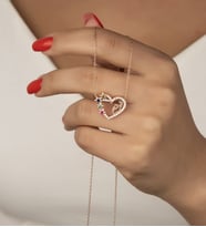 925 Ayar Gümüş Rose Yıldızlı Anne Bebek Kolye