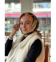 HAKİ YEŞİLİ İpekevi İpek Eşarp 1255
