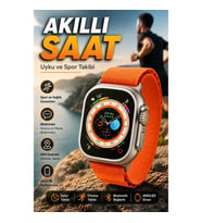 8 Ultra Akıllı Saat AMOLED Ekran Bluetooth Bağlantılı Uyku ve Spor Takip Özellikli