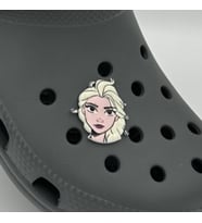 Terlik Süsü ve Aksesuarı , Çanta Süsü – Renkli Jibbitz Yuvarlak Elsa Frozn Görselli Figür Aksesuarı (Sarı-Ekru)