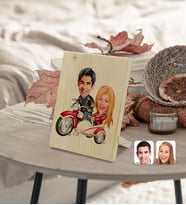 BK Gift Kişiye Özel Sevgililer Karikatürlü Dekoratif Ahşap Çerçeve Model 12