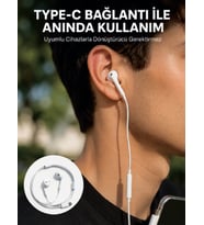 Type C Kablolu Kulak İçi Kulaklık Net Ses ve Güçlü Bas Deneyimi Yeni Nesil