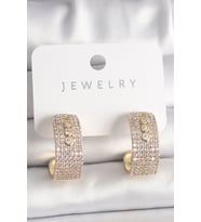 Pirinç Gold Renk Zirkon Taşlı Halka Messika Model Kadın Küpe 5886 - SSSSSS3875-4819