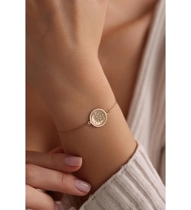 Kişiye Özel 925 Ayar Gümüş Minimal Yıldız Tasarım Ay Model Bileklik (Gold)