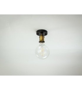 RİOLİGHT RETRO,RUSTİK KOLİDOR,ODA,MUTFAK,BANYO İÇİN ESKİTME DUYLU TEKLİ 1XE27 DUYLU PLOFONYER AVİZE (Siyah)