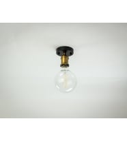 RİOLİGHT RETRO,RUSTİK KOLİDOR,ODA,MUTFAK,BANYO İÇİN ESKİTME DUYLU TEKLİ 1XE27 DUYLU PLOFONYER AVİZE (Siyah)