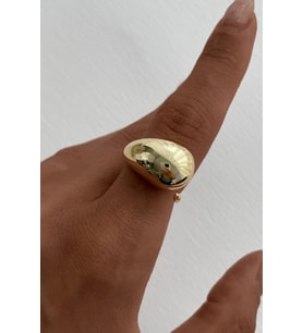 Cilalı Droplet Tasarım Kadın Çelik Yüzük Gold Kararmaz Renk Atmaz