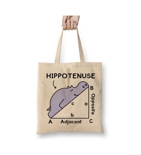 Hipotenüs Formül Matematik Öğretmeni Öğretmenler Günü Beyaz Bez Çanta Uzun Saplı Alışveriş Çantası