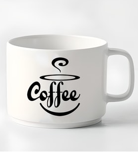 Coffe Tasarımlı Porselen Kupa Nescafe Fincanı