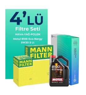 MANN Subaru Forester 2.0 Filtre Bakım Seti Motul Motor Yağlı (2002-2008) 4 Lü