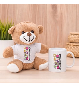 Öğretmenlere Özel İsimli Peluş Ayıcık ve Kupa Bardak (Model 1)