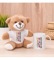 Öğretmenlere Özel İsimli Peluş Ayıcık ve Kupa Bardak (Model 1)