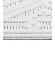 Makine Kaymaz Yıkanabilir Beyaz Geometrik Triko Salon Halısı Mutfak Halısı Koridor Halısı Yolluk 11415K