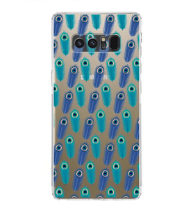 PrintiFy Samsung Galaxy Note 8 ile Uyumlu Nazar Boncuğu 4  Kamera Korumalı Şeffaf Silikon Kılıf