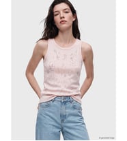 LCW Comfort Pembe Bisiklet Yaka Taşlı Kadın Fitilli Atlet
