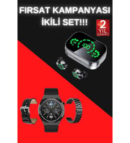 Mey İthalat® Tws Bluetooth Kulaklık Akıllı Saat Uyku Takibi Nabız Ölçer Uzun Pil Ömrü